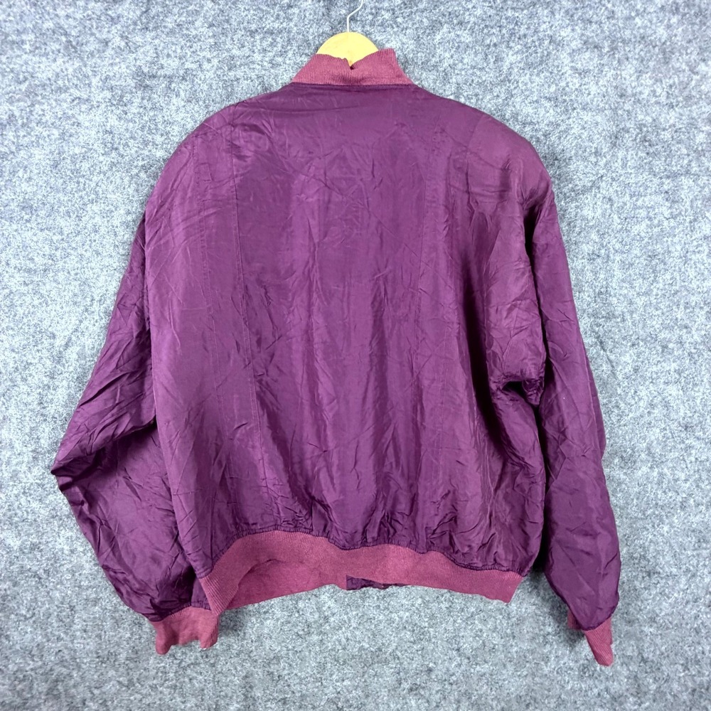 Vintage Zone Five Silk Tracksuit Jacket Mens Small Plum 90s Windbreaker Full Zip - Picture 2 of 7